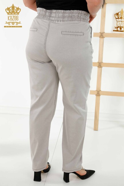 Women's Trousers Pocket Detailed Light Gray - 3673 | KAZEE - Thumbnail