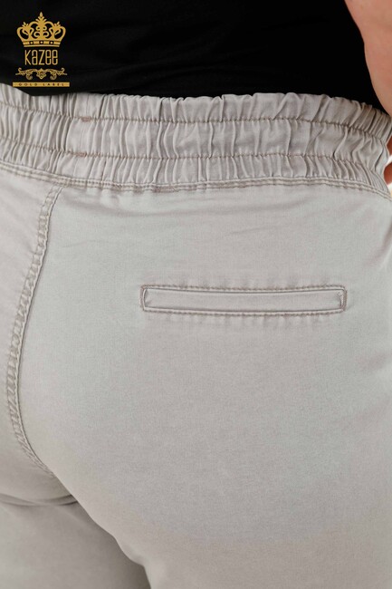 Women's Trousers Pocket Detailed Light Gray - 3673 | KAZEE - Thumbnail