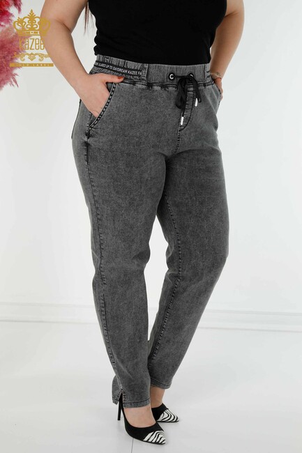 Women's Trousers Black With Slits - 3697 | KAZEE - Thumbnail