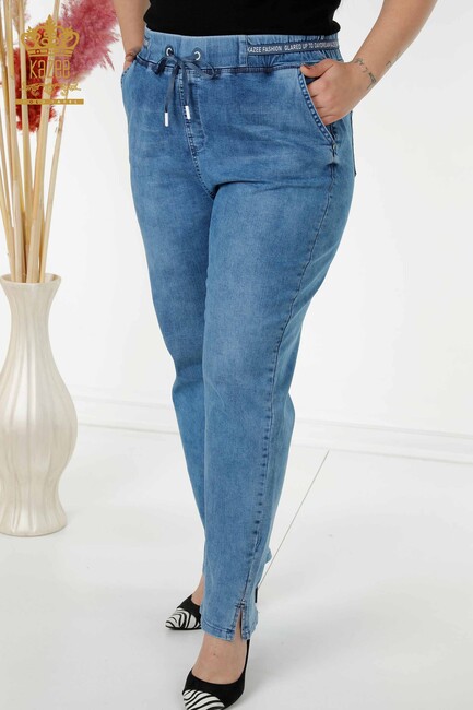 Women's Trousers Blue with Slit - 3697 | KAZEE - Thumbnail