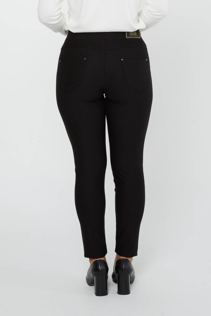 Women's Trousers Stripe Stone Detail Black - 3774 | KAZEE