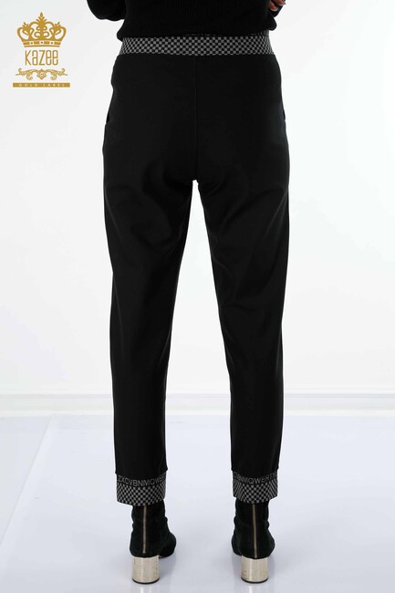 Women's Trousers Black with Text Detailed - 3643 | KAZEE - Thumbnail