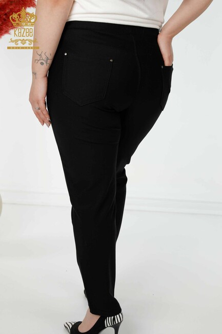 Women's Tie Trousers Black - 3657 | KAZEE - Thumbnail