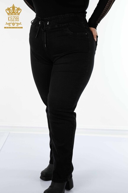 Women's Tie Trousers Black - 3660 | KAZEE - Thumbnail