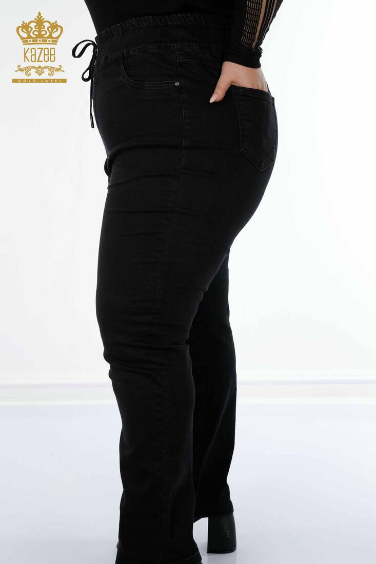 Women's Tie Trousers Black - 3660 | KAZEE