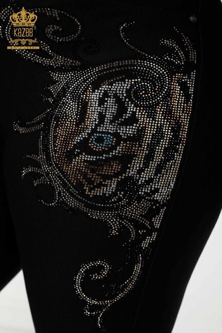 Women's Trousers Tiger Pattern Black - 3638 | KAZEE - Thumbnail