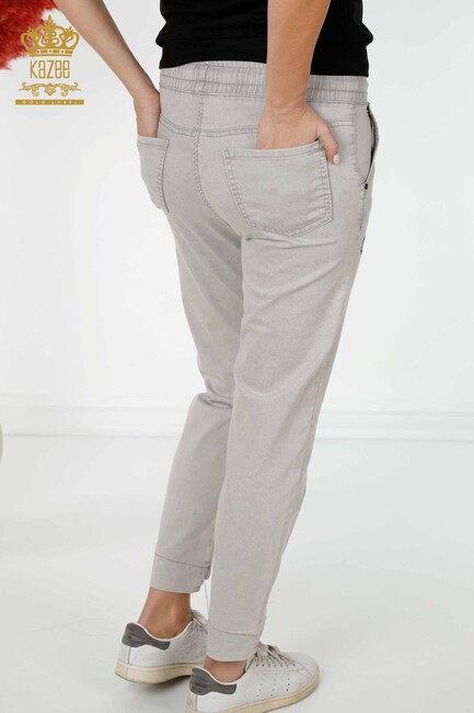 Women's Trousers Elastic Waist Gray - 3500 | KAZEE - Thumbnail