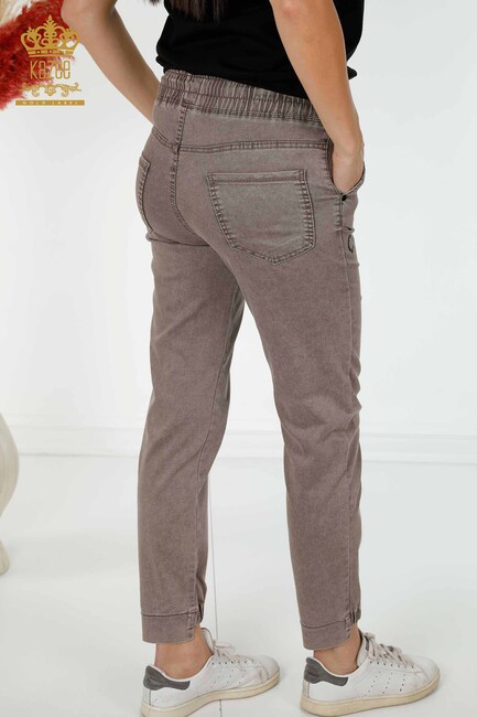 Women's Trousers Elastic Waist Mink - 3500 | KAZEE - Thumbnail