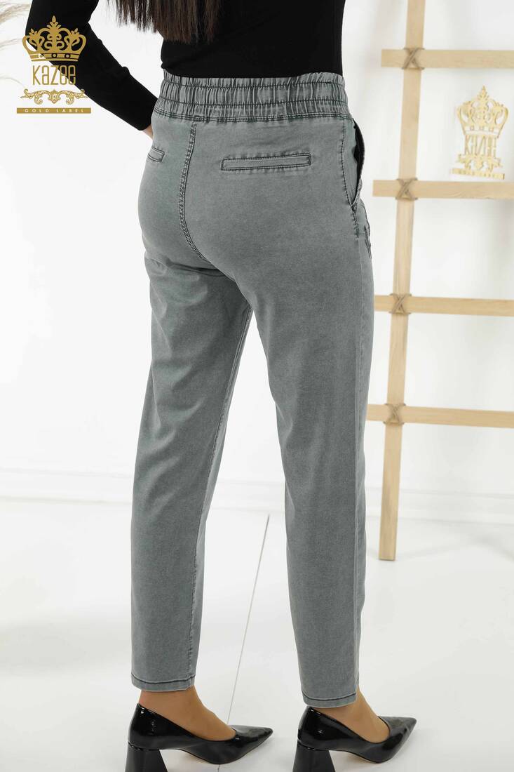 Women's Trousers Elastic Waist Mink - 3674 | KAZEE