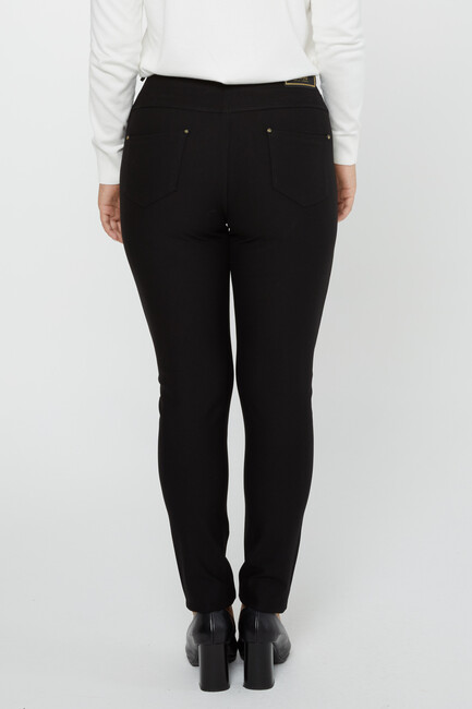 Women's Waist Elastic Trousers Side Stripe Stone Black - 3748 | KAZEE - Thumbnail