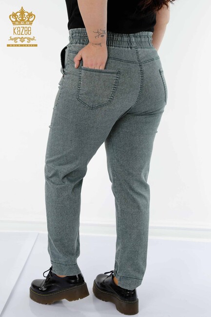 Women's Trousers with Tie Waist Khaki - 3501 | KAZEE - Thumbnail