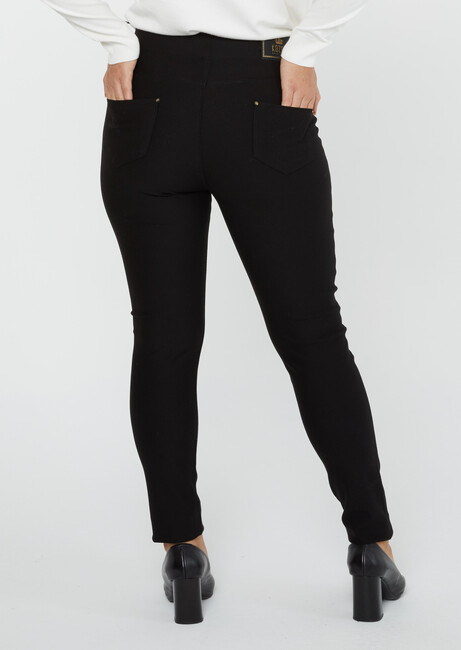 Women's Trousers Side Stoned Black - 3754 | KAZEE - Thumbnail