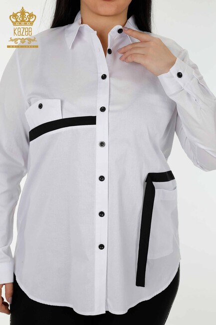 Women's Shirt Pocket Detailed White - 20308 | KAZEE - Thumbnail