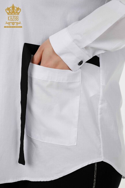 Women's Shirt Pocket Detailed White - 20308 | KAZEE - Thumbnail