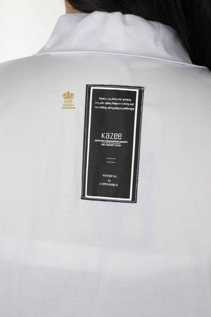 Women's Shirt Pocket Detailed White - 20308 | KAZEE - Thumbnail