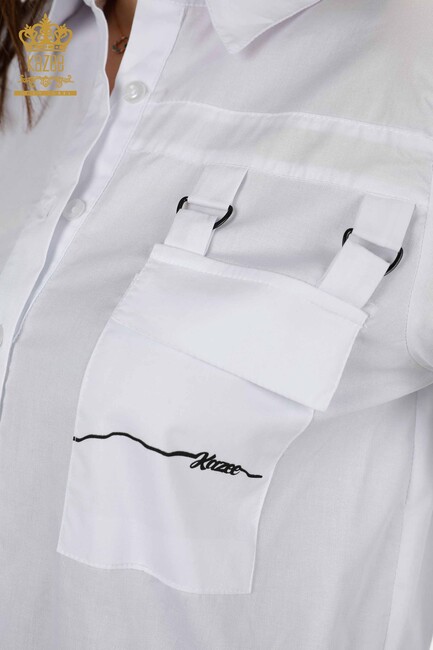 Women's Shirt Pocket Detailed White - 20312 | KAZEE - Thumbnail