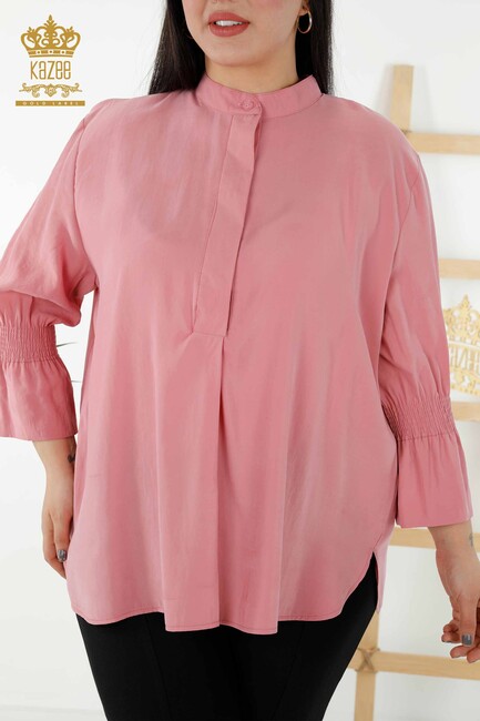 Women's Shirt with Sleeve Detail Dried Rose - 20316 | KAZEE - Thumbnail