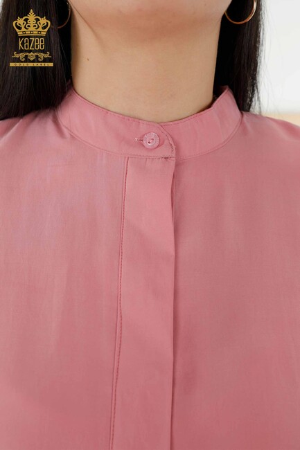 Women's Shirt with Sleeve Detail Dried Rose - 20316 | KAZEE - Thumbnail