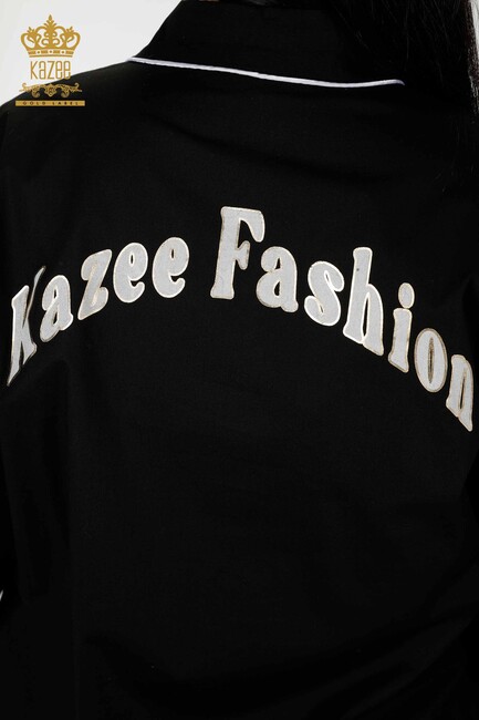 Women's Shirt with Lettering Detailed Black - 20311 | KAZEE - Thumbnail