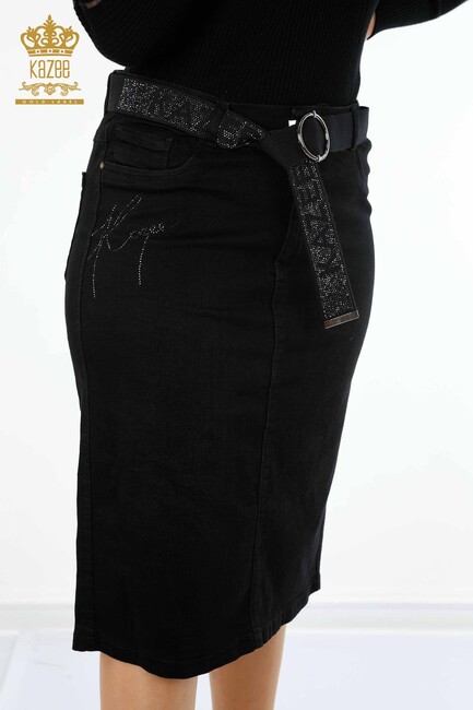 Women's Skirt Belt Detailed Black - 4149 | KAZEE - Thumbnail