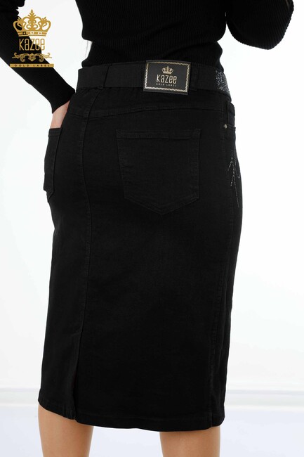 Women's Skirt Belt Detailed Black - 4149 | KAZEE - Thumbnail