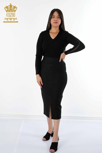 Women's Skirt Long Slit Detailed - 4192 | KAZEE - Thumbnail