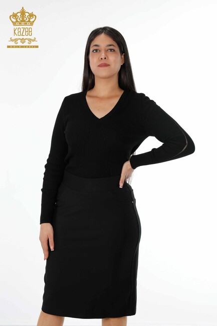 Women's Skirt Pocket Detailed Black - 4170 | KAZEE - Thumbnail