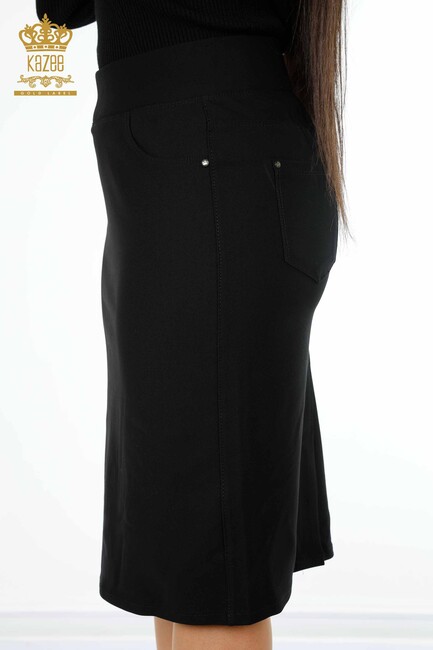 Women's Skirt Pocket Detailed Black - 4170 | KAZEE - Thumbnail