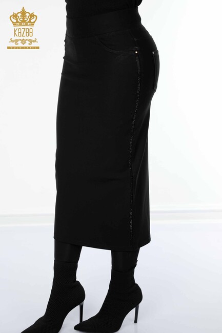 Women's Skirt Pocket Detailed Black - 4208 | KAZEE - Thumbnail