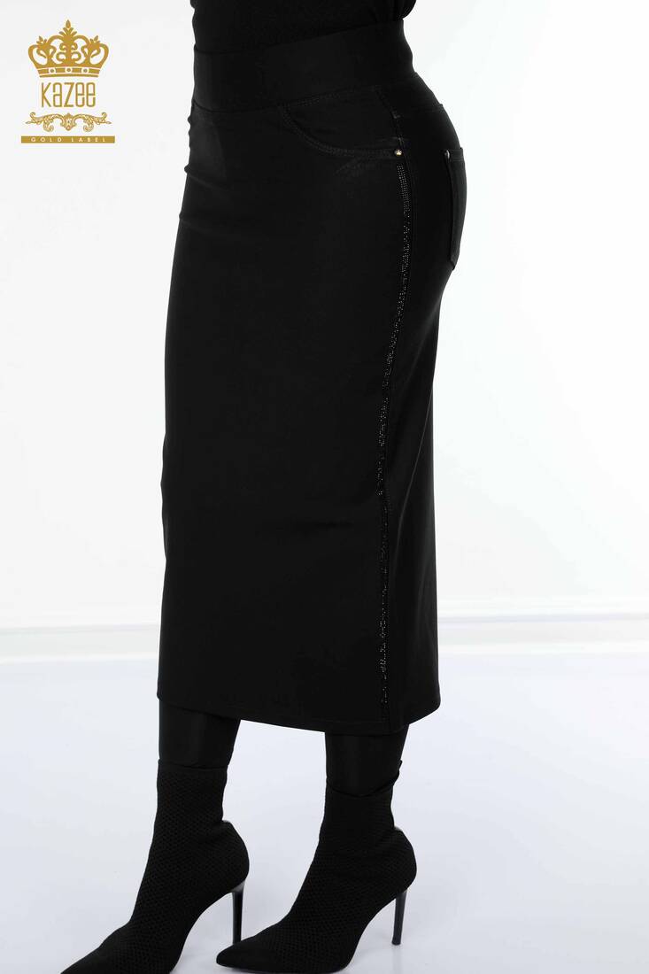 Women's Skirt Pocket Detailed Black - 4208 | KAZEE