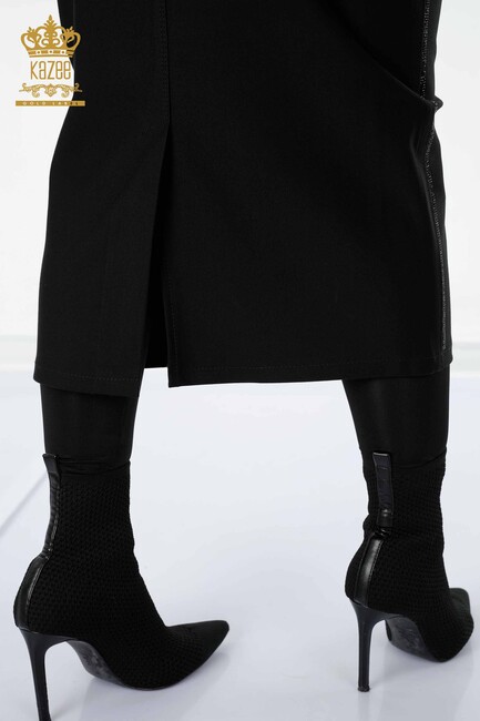 Women's Skirt Pocket Detailed Black - 4208 | KAZEE - Thumbnail