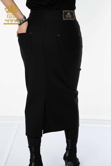 Women's Skirt Pocket Detailed Black - 4208 | KAZEE - Thumbnail