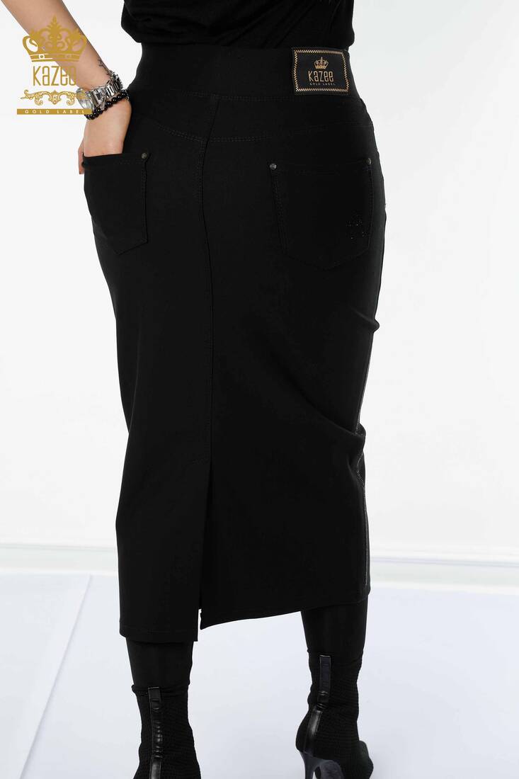 Women's Skirt Pocket Detailed Black - 4208 | KAZEE