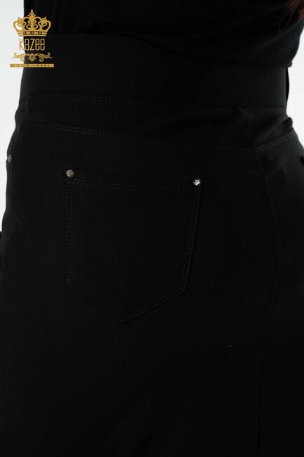 Women's Skirt Slit Detailed Black - 4190 | KAZEE - Thumbnail