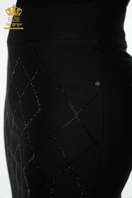 Women's Skirt Slit Detailed Black - 4191 | KAZEE - Thumbnail