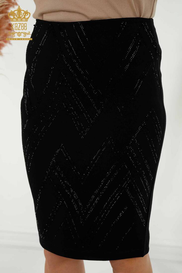 Women's Skirt Slit Detailed Black - 4246 | KAZEE