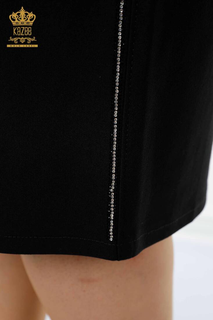 Women's Skirt With Slit Pocket Black - 4211 | KAZEE