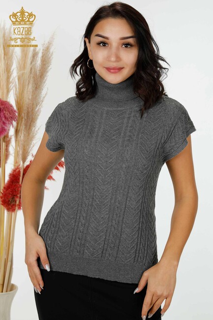 Women's Sweater Stone Embroidered Gray - 30097 | KAZEE - Thumbnail