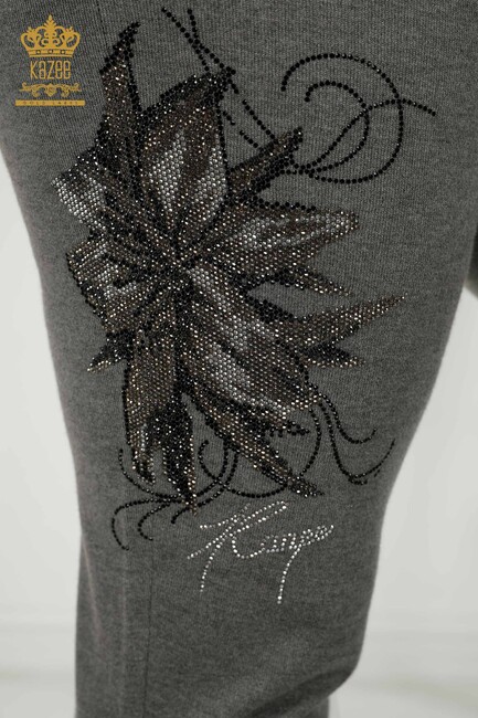 Women's Tracksuit Set Floral Pattern Gray - 16661 | KAZEE - Thumbnail