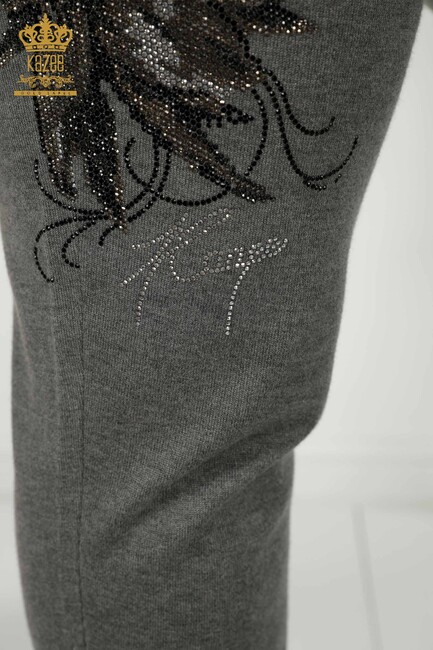 Women's Tracksuit Set Floral Pattern Gray - 16661 | KAZEE - Thumbnail