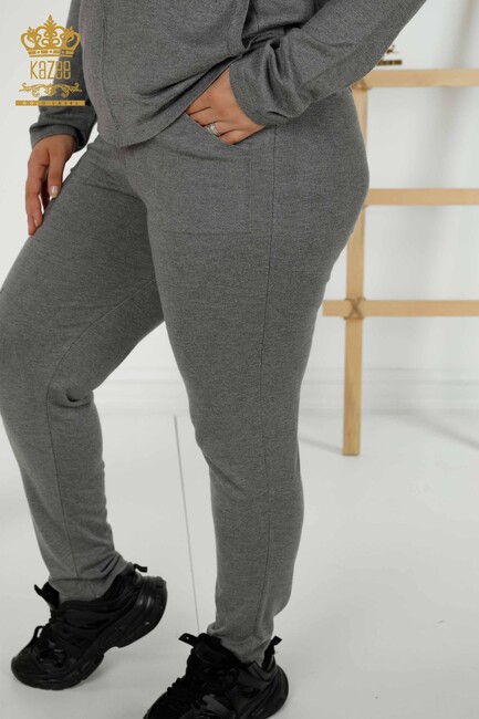 Women's Tracksuit Set Floral Pattern Gray - 16661 | KAZEE - Thumbnail