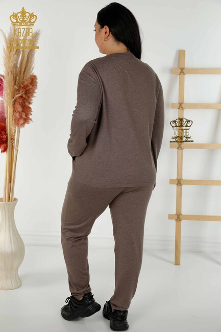 Women's Tracksuit Set Floral Pattern Mink - 16661 | KAZEE - Thumbnail