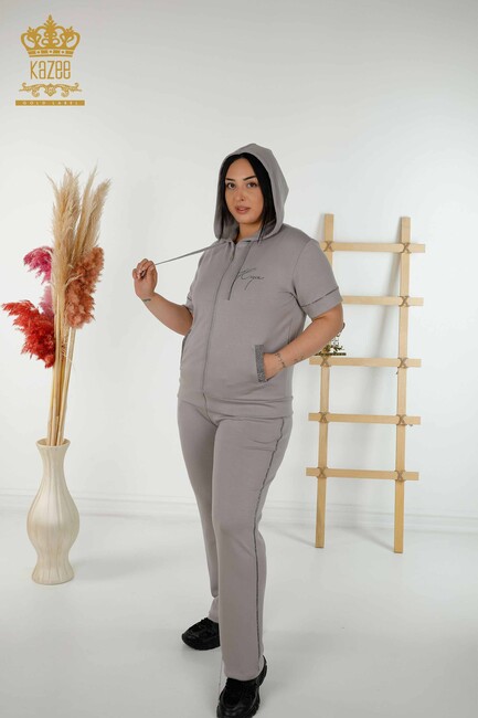 Women's Tracksuit Set Hooded Gray - 20392 | KAZEE - Thumbnail