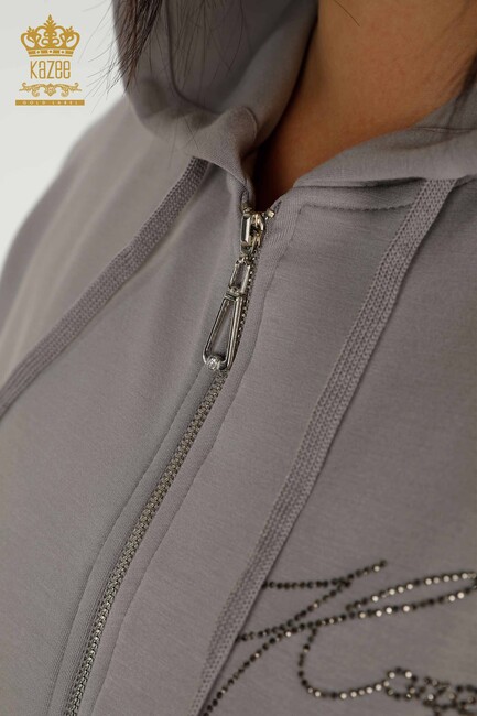 Women's Tracksuit Set Hooded Gray - 20392 | KAZEE - Thumbnail