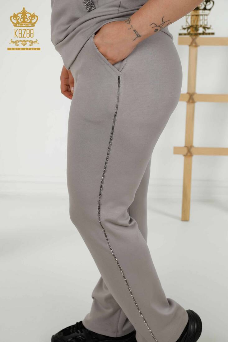 Women's Tracksuit Set Hooded Gray - 20392 | KAZEE