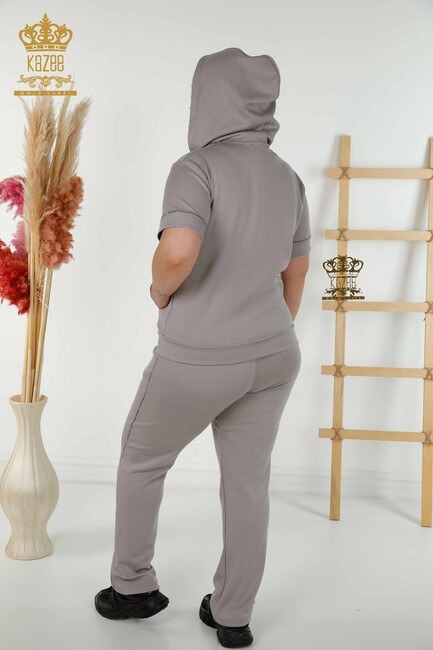 Women's Tracksuit Set Hooded Gray - 20392 | KAZEE - Thumbnail