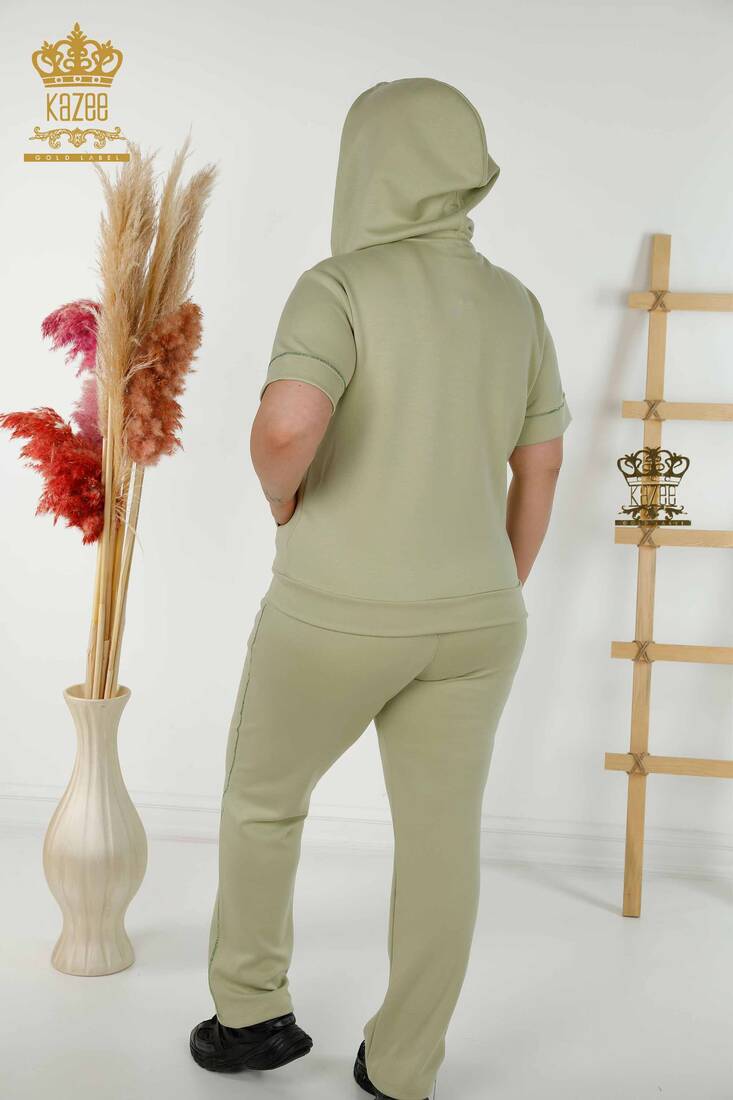 Women's Tracksuit Set Hooded Green - 20392 | KAZEE