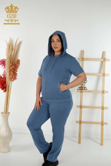 Women's Tracksuit Set Hooded Indigo - 20392 | KAZEE - Thumbnail