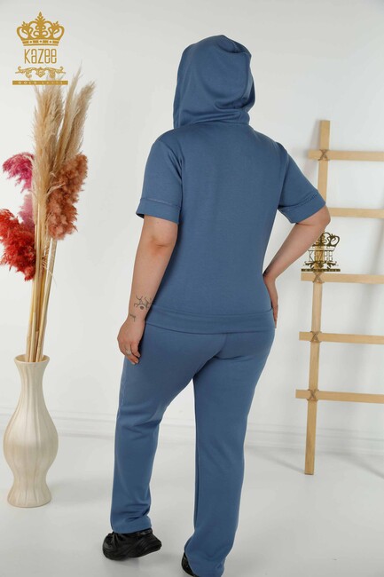 Women's Tracksuit Set Hooded Indigo - 20392 | KAZEE - Thumbnail