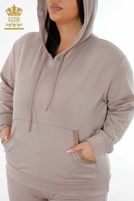 Women's Tracksuit Set Hooded Mink - 17477 | KAZEE - Thumbnail